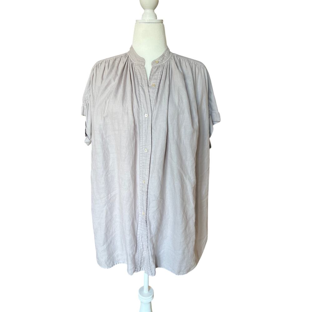 Wilfred Oversized Gray Lavender Ramie Grass Linen Shirt Women's Size M *Read
